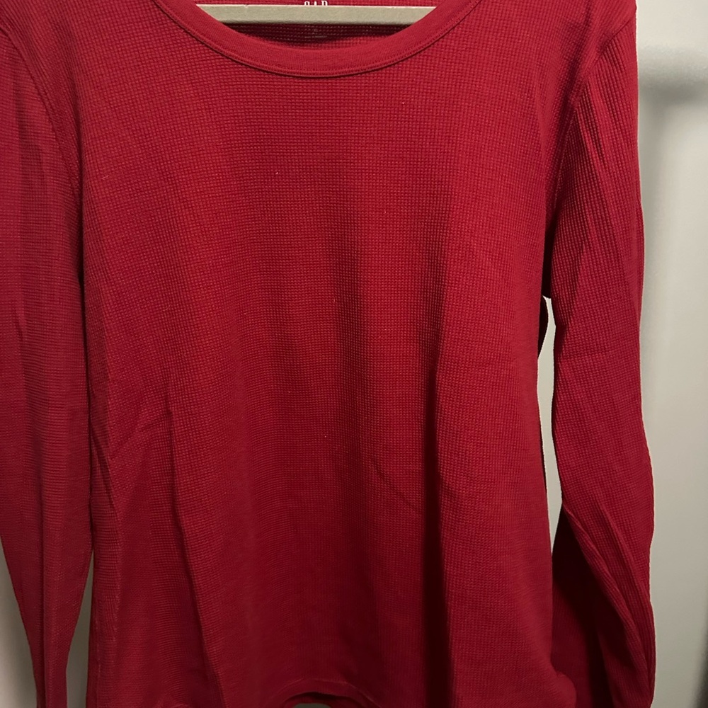GAP Women's Red Thermal Long Sleeve Tee